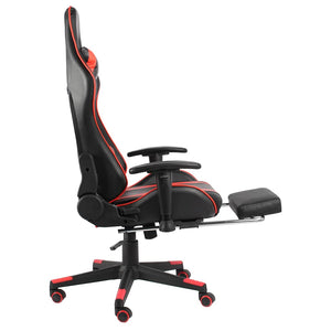 Καρέκλα Gaming Περιστρεφόμενη με Υποπόδιο Κόκκινη PVC