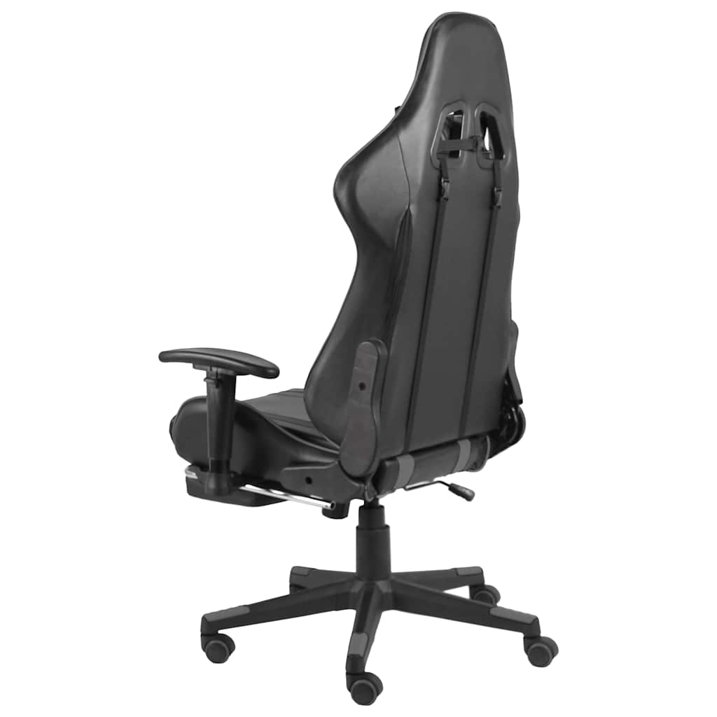 Καρέκλα Gaming Περιστρεφόμενη με Υποπόδιο Γκρι PVC - Pakobazaar