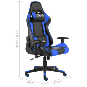 Καρέκλα Gaming Περιστρεφόμενη Μπλε PVC - PAKOBAZAAR