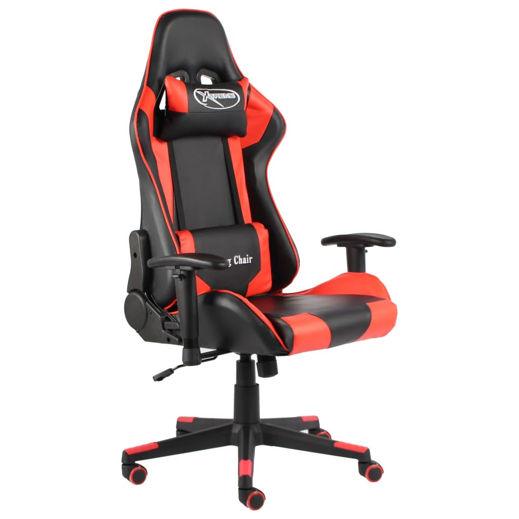 Καρέκλα Gaming Περιστρεφόμενη Κόκκινη PVC - PAKOBAZAAR