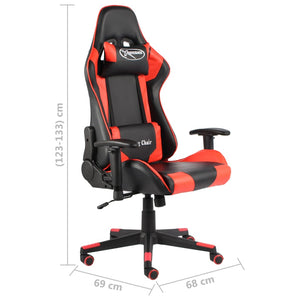 Καρέκλα Gaming Περιστρεφόμενη Κόκκινη PVC - PAKOBAZAAR