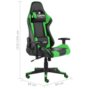 Καρέκλα Gaming Περιστρεφόμενη Πράσινη PVC - PAKOBAZAAR
