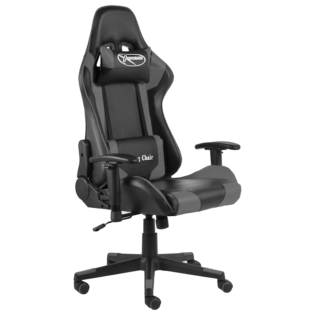 Καρέκλα Gaming Περιστρεφόμενη Γκρι PVC