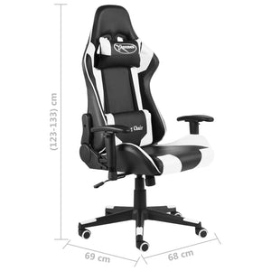 Καρέκλα Gaming Περιστρεφόμενη Λευκή PVC - PAKOBAZAAR