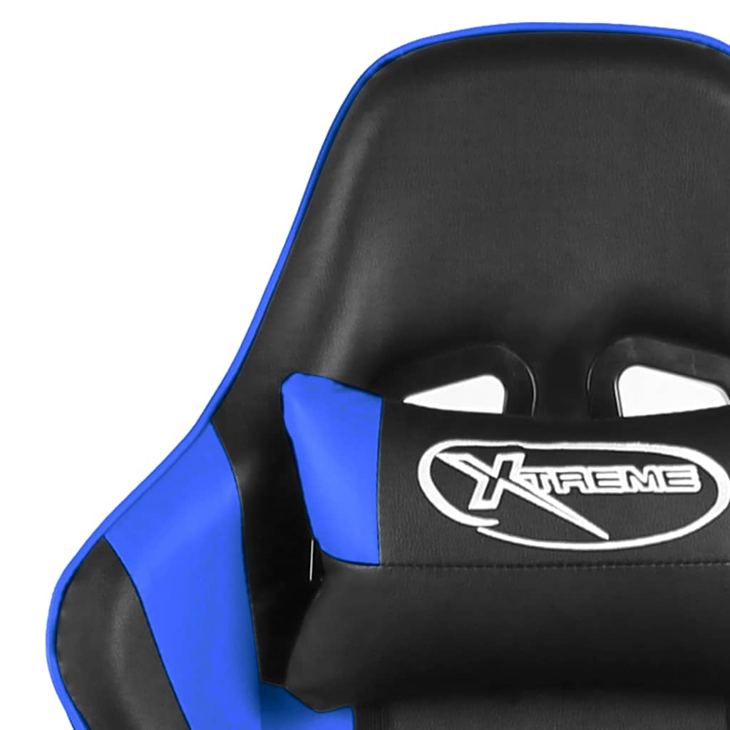 Καρέκλα Gaming Περιστρεφόμενη με Υποπόδιο Μπλε PVC