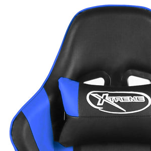 Καρέκλα Gaming Περιστρεφόμενη με Υποπόδιο Μπλε PVC