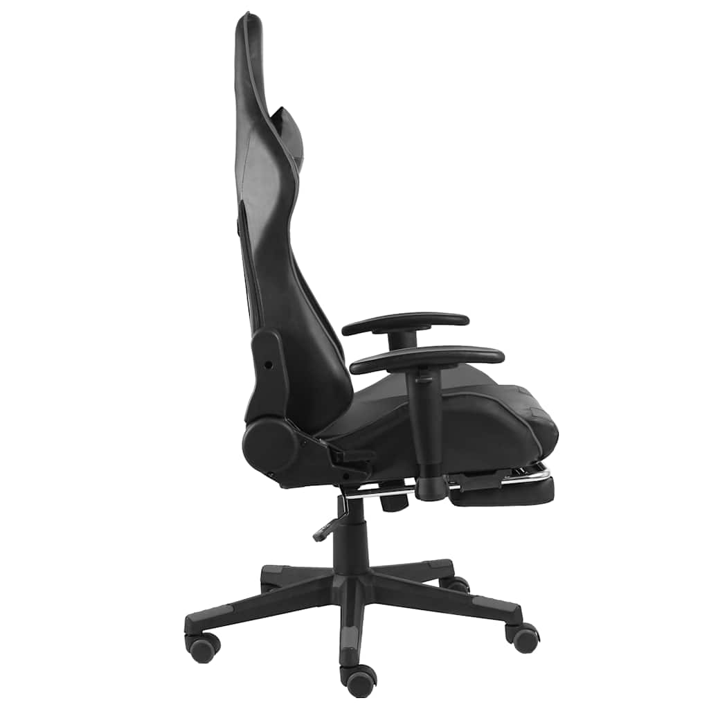 Καρέκλα Gaming Περιστρεφόμενη με Υποπόδιο Γκρι PVC