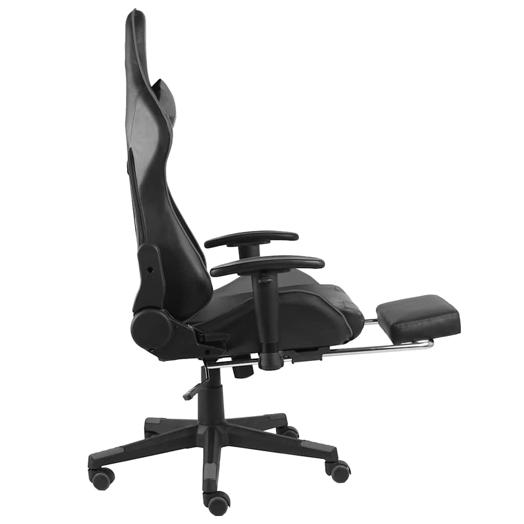 Καρέκλα Gaming Περιστρεφόμενη με Υποπόδιο Γκρι PVC