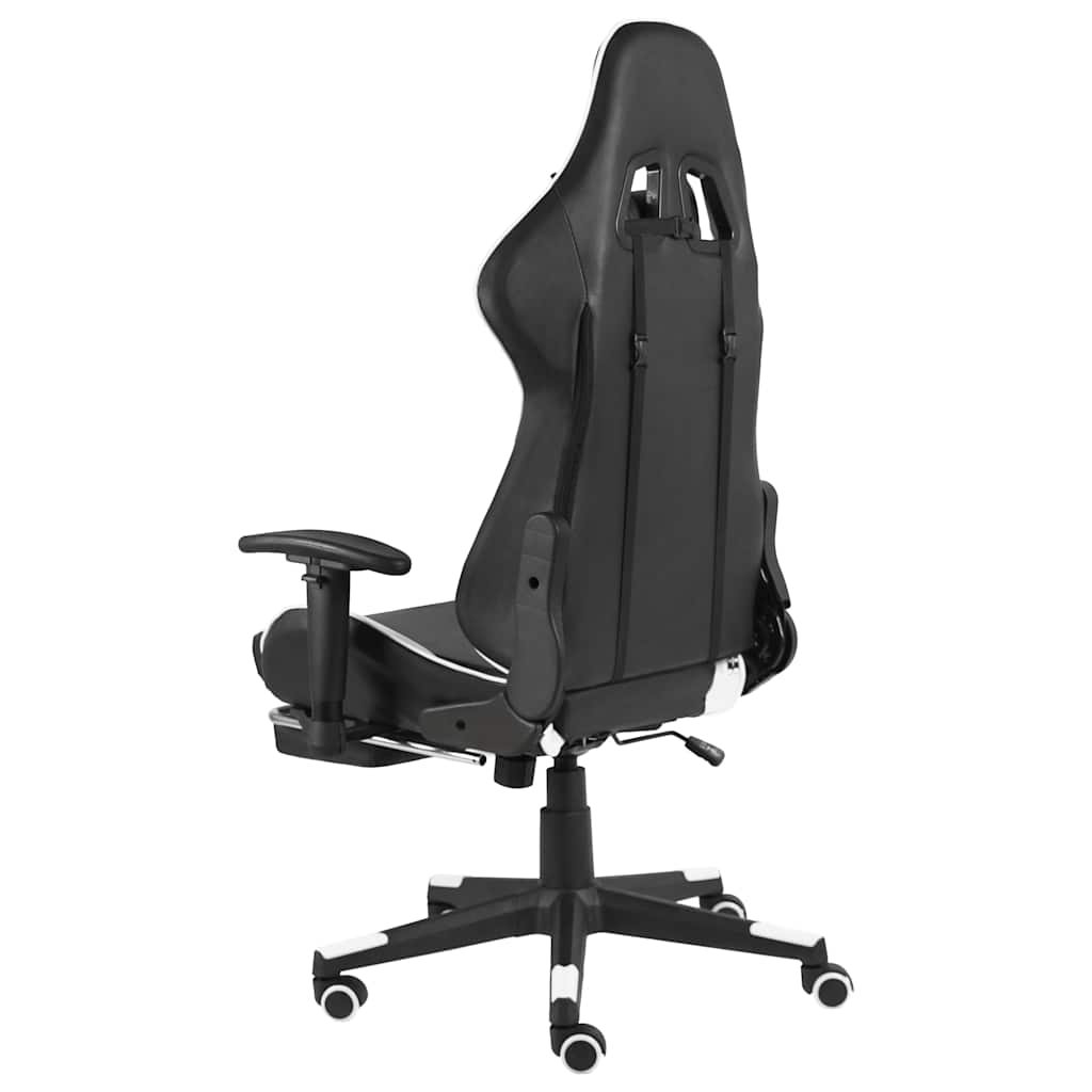 Καρέκλα Gaming Περιστρεφόμενη με Υποπόδιο Λευκή PVC