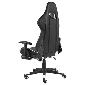 Καρέκλα Gaming Περιστρεφόμενη με Υποπόδιο Λευκή PVC