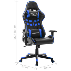Καρέκλα Gaming Μαύρο/Μπλε από Συνθετικό Δέρμα - PAKOBAZAAR