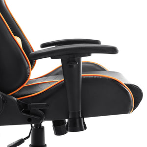 Καρέκλα Gaming Μαύρη / Πορτοκαλί από Συνθετικό Δέρμα - PAKOBAZAAR