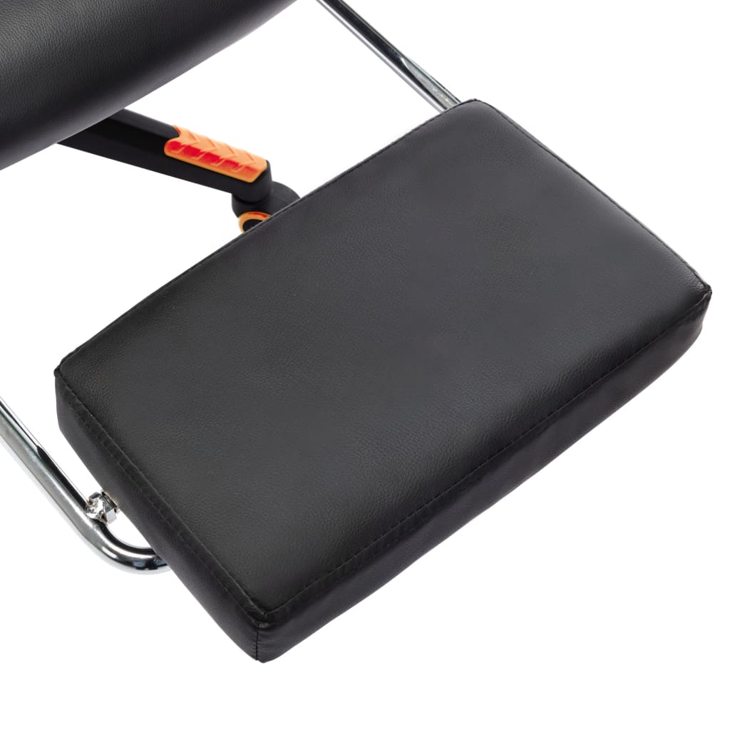 Καρέκλα Gaming με Υποπόδιο Μαύρο/Πορτοκαλί από Συνθετικό Δέρμα - PAKOBAZAAR