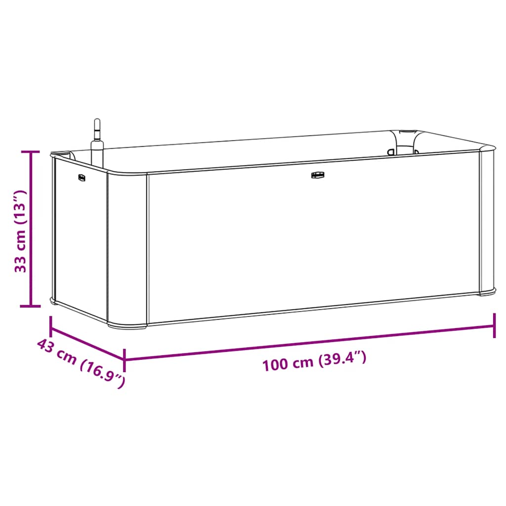 Ζαρντινιέρα Κήπου Λευκή 100x43x33 εκ. με Αυτόματο Πότισμα