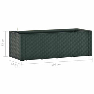 Ζαρντινιέρα Κήπου Πράσινη 100x43x33 εκ. με Αυτόματο Πότισμα