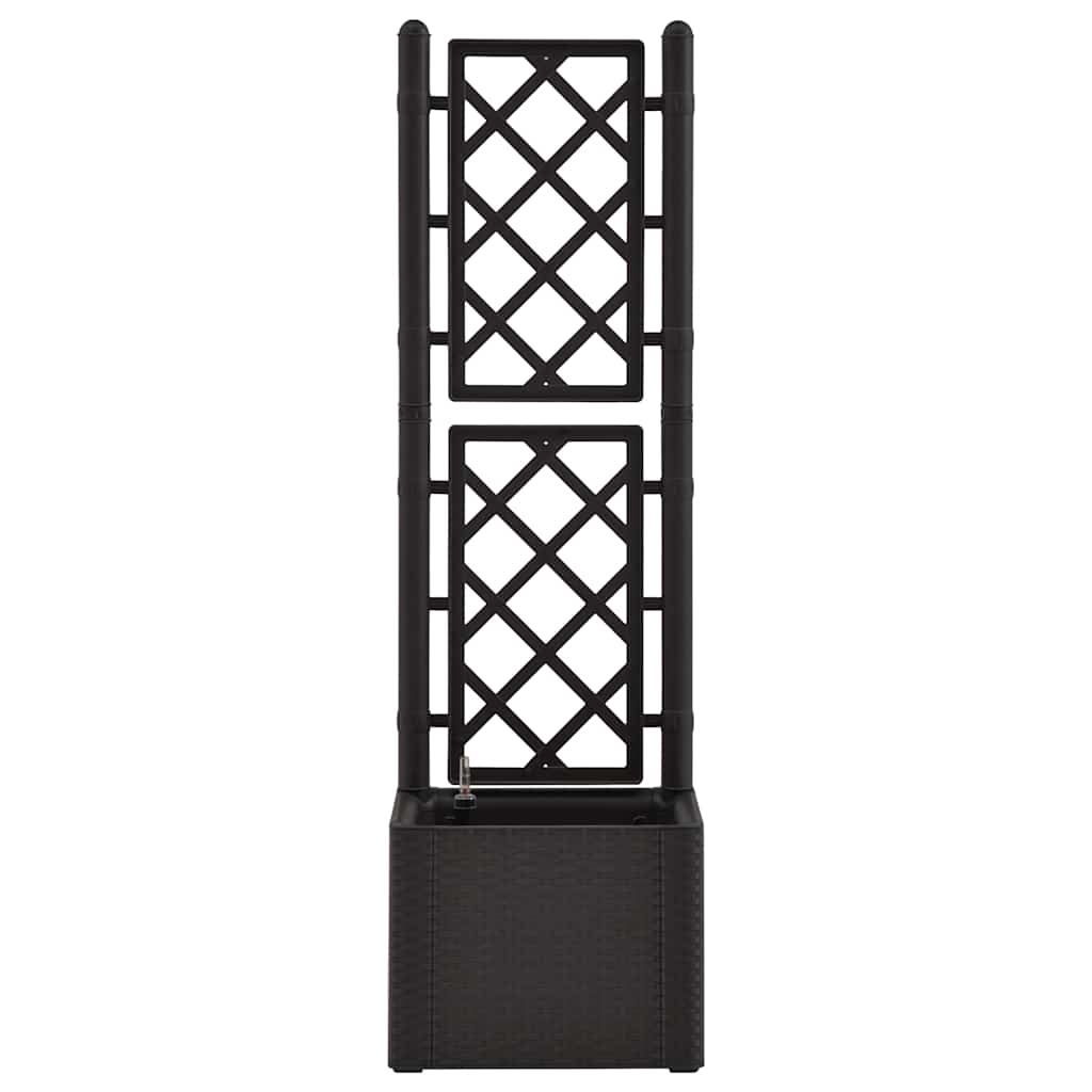 Ζαρντινιέρα Κήπου Ανθρακί με Καφασωτό και Αυτόματο Πότισμα