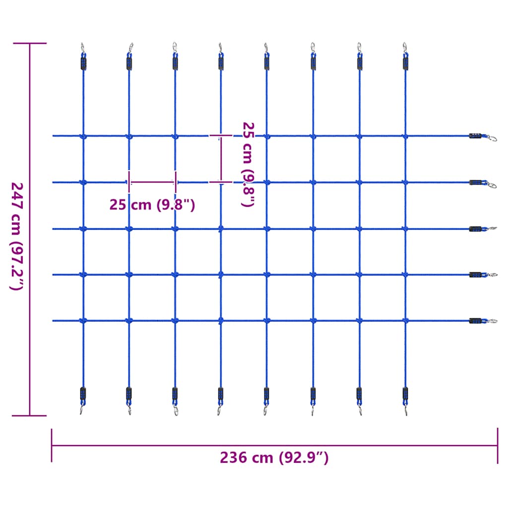Δίχτυ Αναρρίχησης Μπλε 200 x 150 εκ. - Pakobazaar