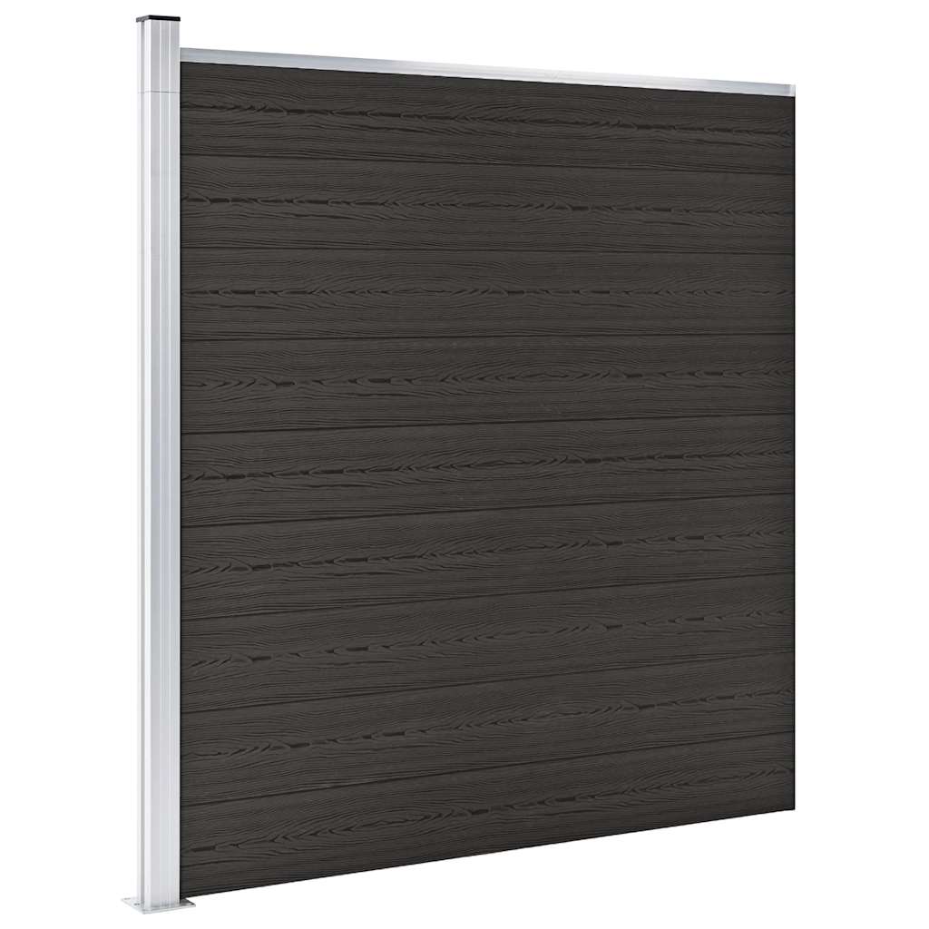Πάνελ Περίφραξης Μαύρο 175 x 186 εκ. από WPC - PAKOBAZAAR