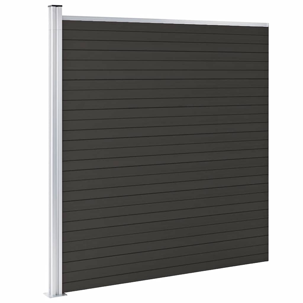 Πάνελ Περίφραξης Μαύρο 175 x 186 εκ. από WPC - PAKOBAZAAR
