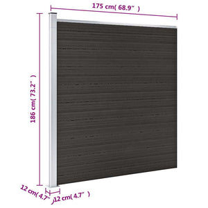 Πάνελ Περίφραξης Μαύρο 175 x 186 εκ. από WPC - PAKOBAZAAR