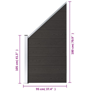 Πάνελ Περίφραξης Μαύρο 95 x (105-180) εκ. από WPC - PAKOBAZAAR