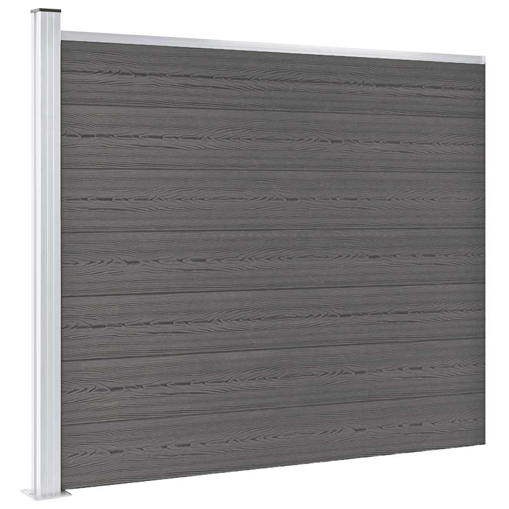Πάνελ Περίφραξης Γκρι 175 x 146 εκ. από WPC - PAKOBAZAAR