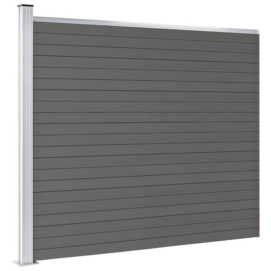 Πάνελ Περίφραξης Γκρι 175 x 146 εκ. από WPC - PAKOBAZAAR