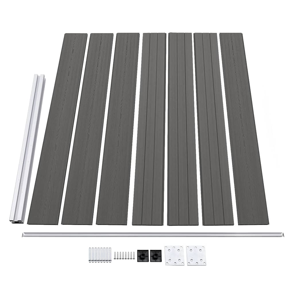Πάνελ Περίφραξης Γκρι 175 x 146 εκ. από WPC - PAKOBAZAAR