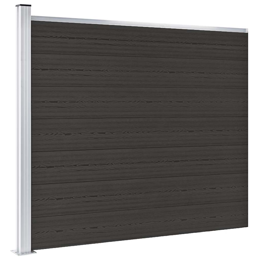 Πάνελ Περίφραξης Μαύρο 175 x 146 εκ. από WPC - Pakobazaar