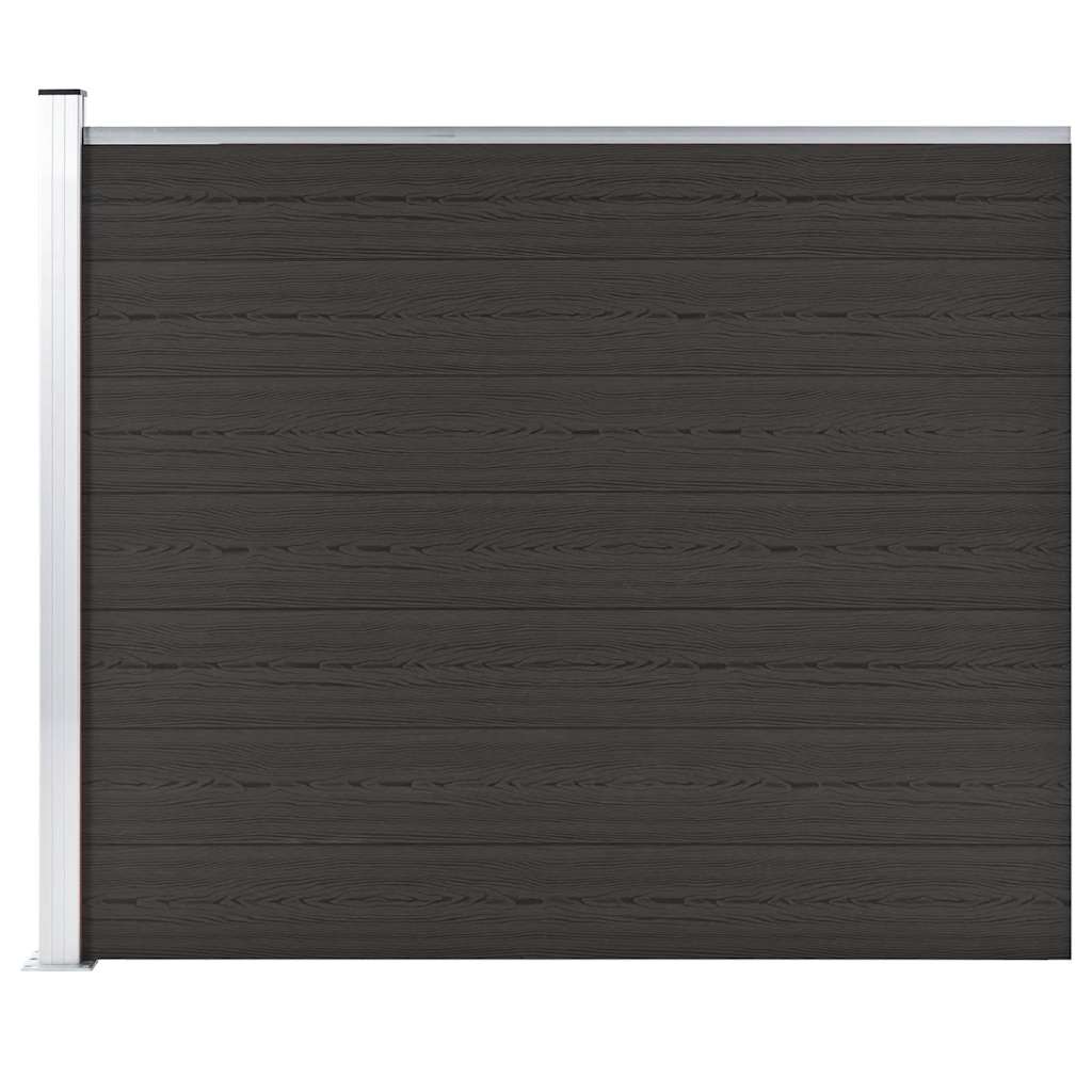 Πάνελ Περίφραξης Μαύρο 175 x 146 εκ. από WPC - Pakobazaar