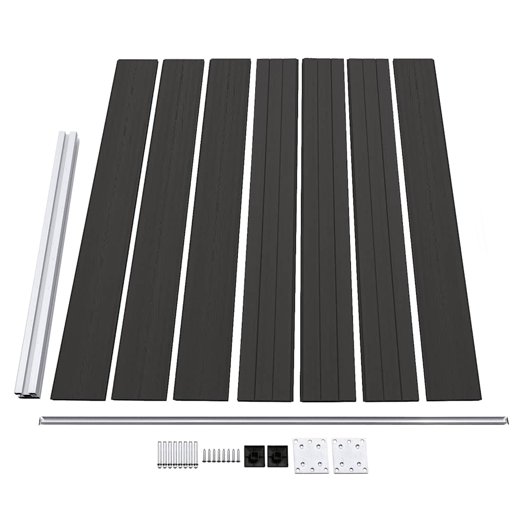 Πάνελ Περίφραξης Μαύρο 175 x 146 εκ. από WPC - Pakobazaar