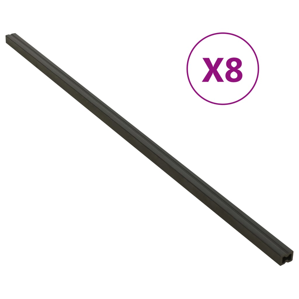 Δοκοί Deck 8 τεμ. Μαύροι 170 x 3 x 4 εκ. από WPC