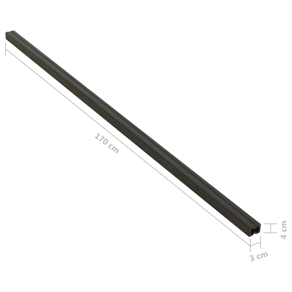 Δοκοί Deck 8 τεμ. Μαύροι 170 x 3 x 4 εκ. από WPC