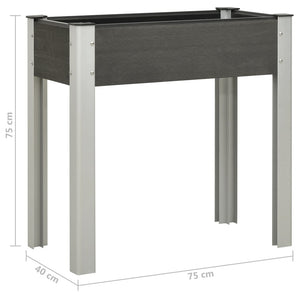 Ζαρντινιέρα Υπερυψωμένη Γκρι 75 x 40 x 75 εκ. από WPC - PAKOBAZAAR