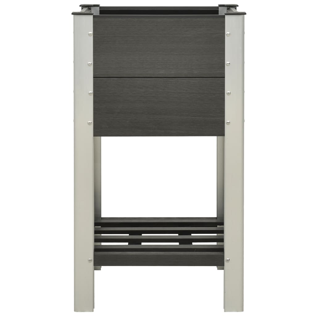 Ζαρντινιέρα Υπερυψωμένη με Ράφι Γκρι 50 x 50 x 90 εκ. από WPC - PAKOBAZAAR