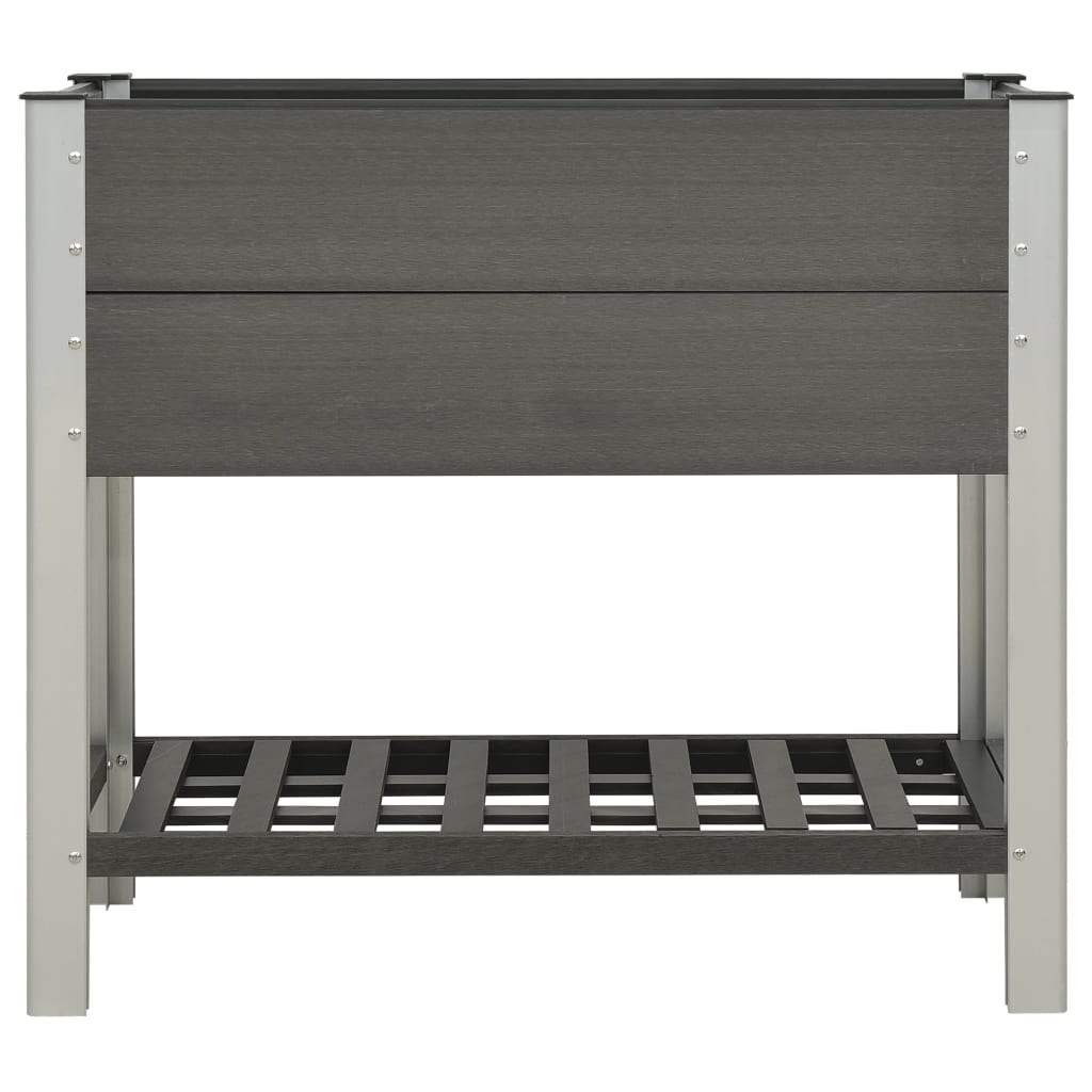 Ζαρντινιέρα Υπερυψωμένη με Ράφι Γκρι 100 x 50 x 90 εκ. από WPC - Pakobazaar