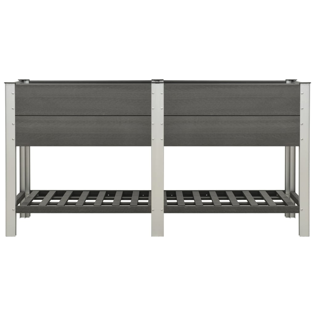 Ζαρντινιέρα Υπερυψωμένη με Ράφι Γκρι 175 x 50 x 90 εκ. από WPC
