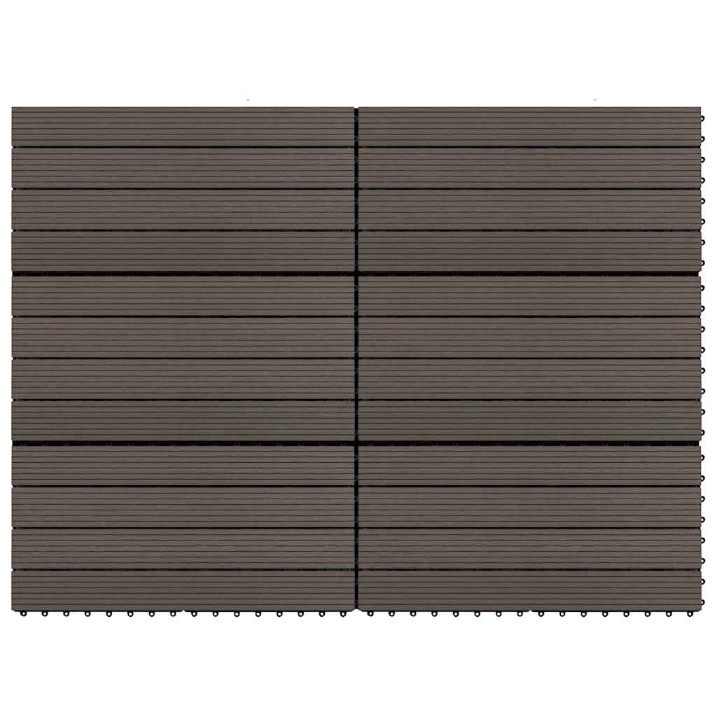 Πλακάκια Deck 6 τεμ. Σκούρο Καφέ 60 x 30 εκ. 1,08 μ² από WPC - Pakobazaar