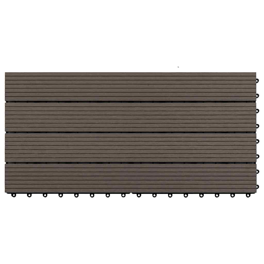 Πλακάκια Deck 6 τεμ. Σκούρο Καφέ 60 x 30 εκ. 1,08 μ² από WPC - Pakobazaar
