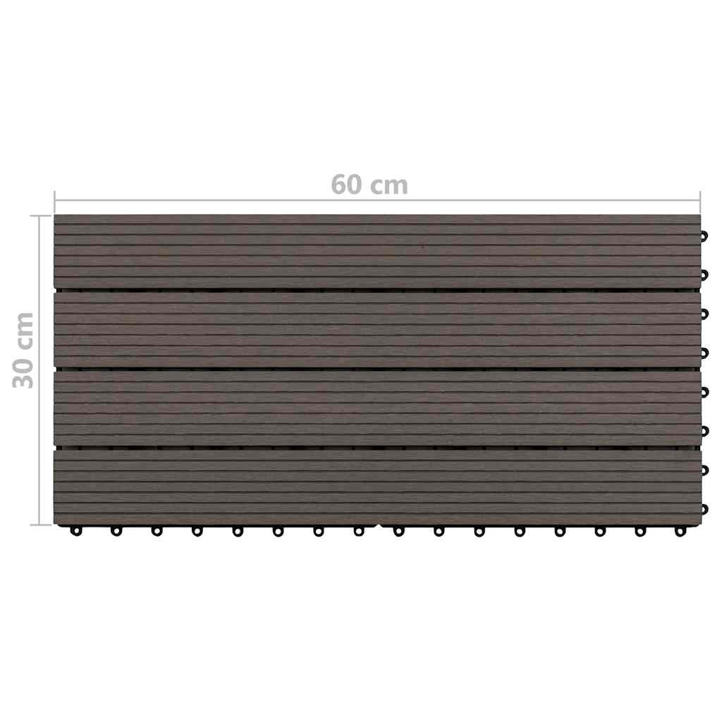 Πλακάκια Deck 6 τεμ. Σκούρο Καφέ 60 x 30 εκ. 1,08 μ² από WPC - Pakobazaar