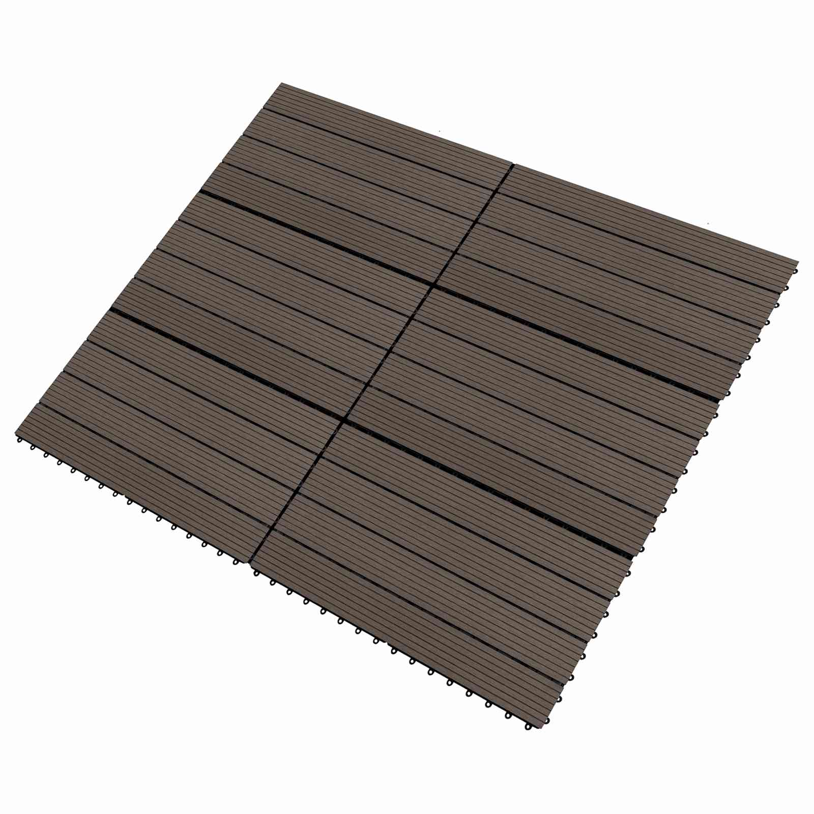 Πλάκα Κατασκευής 6 pcs Σκούρο Καφέ 60 x 30 cm WPC - Pakobazaar