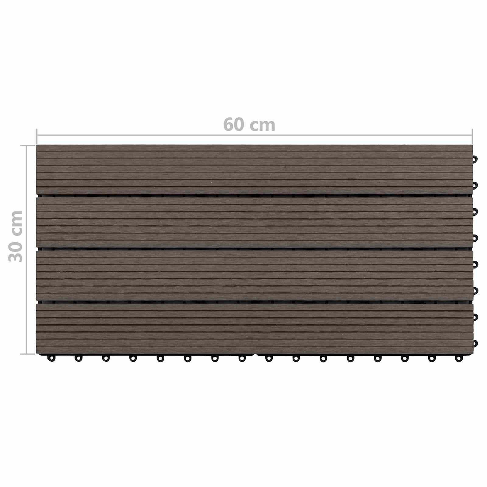 Πλάκα Κατασκευής 6 pcs Σκούρο Καφέ 60 x 30 cm WPC - Pakobazaar