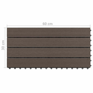 Πλάκα Κατασκευής 6 pcs Σκούρο Καφέ 60 x 30 cm WPC - Pakobazaar