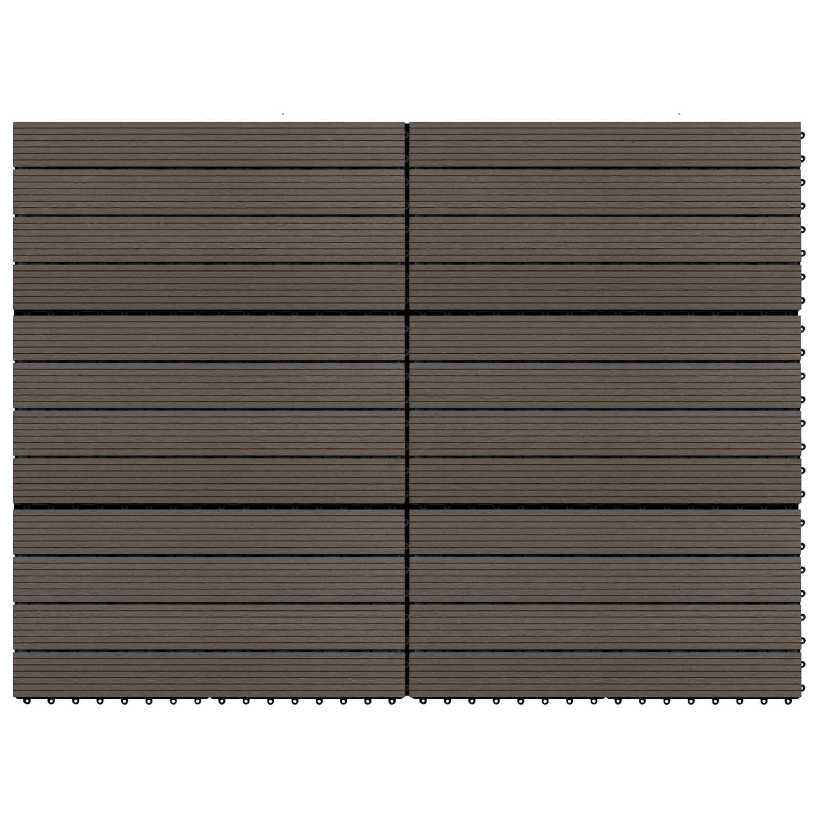 Πλάκα Κατασκευής 6 pcs Σκούρο Καφέ 60 x 30 cm WPC - Pakobazaar