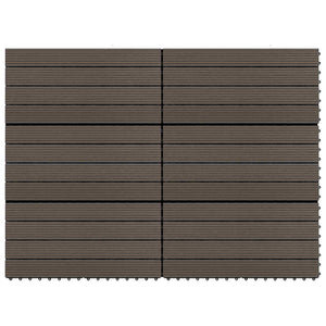 Πλάκα Κατασκευής 6 pcs Σκούρο Καφέ 60 x 30 cm WPC - Pakobazaar