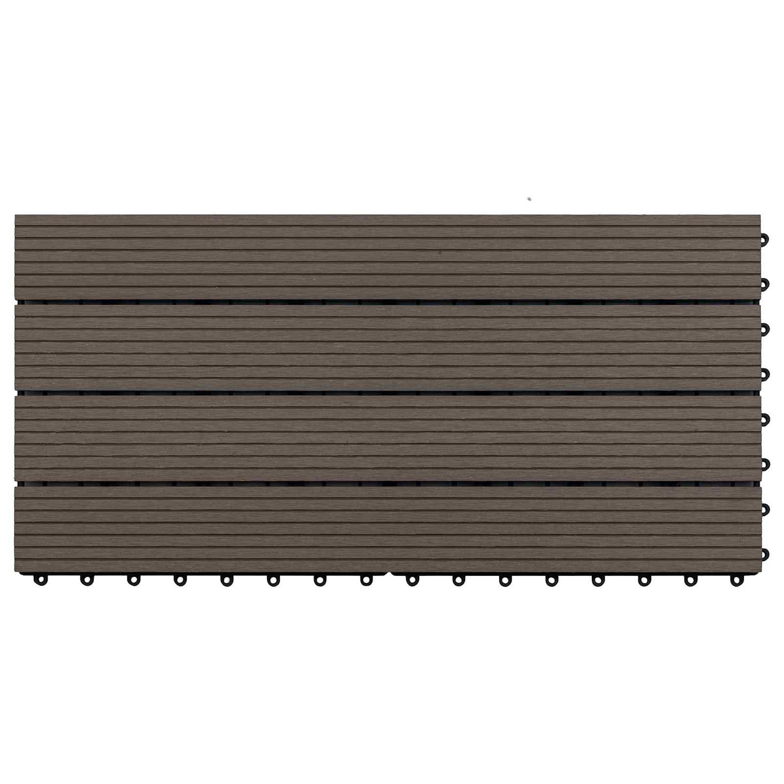 Πλάκα Κατασκευής 6 pcs Σκούρο Καφέ 60 x 30 cm WPC - Pakobazaar
