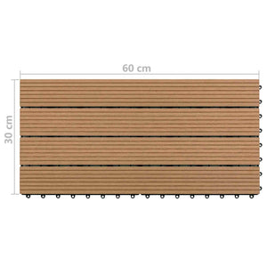 Πλάκα Κατασκευής 6 pcs Καφέ 60 x 30 cm WPC - Pakobazaar