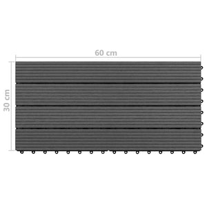 Πλακάκι Δαπέδου 6 pcs Μαύρο 60 x 30 cm WPC - Pakobazaar