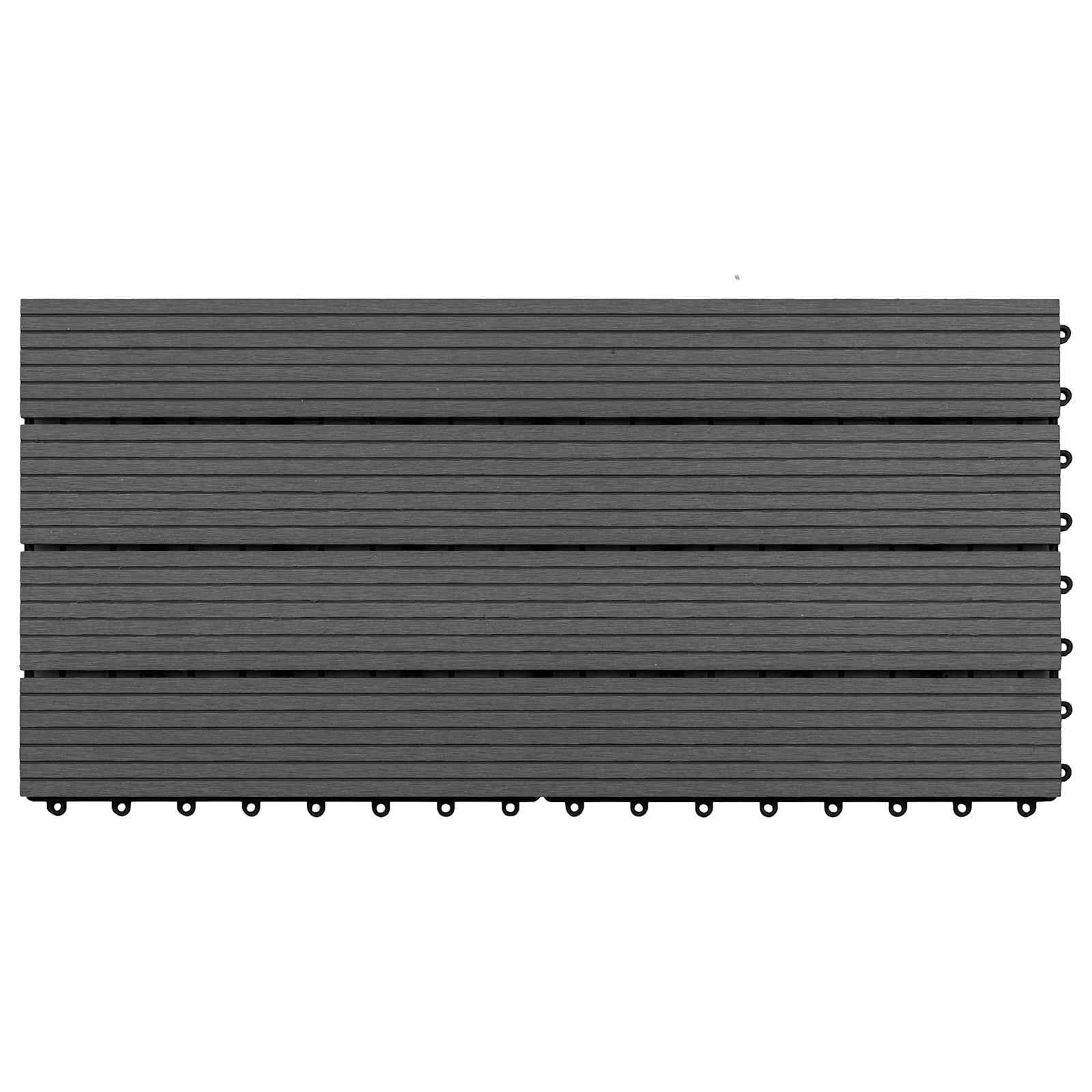 Πλακάκι Δαπέδου 6 pcs Μαύρο 60 x 30 cm WPC - Pakobazaar