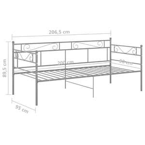 Πλαίσιο για Καναπέ - Κρεβάτι Γκρι 90 x 200 εκ. Μεταλλικό - Pakobazaar